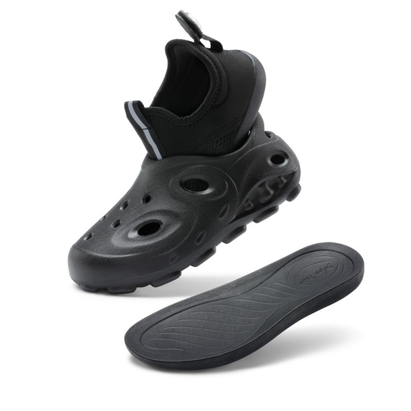 Kids 3 in 1 Lightweight Slip On Outdoor Shoes - ALL BLACK - 1